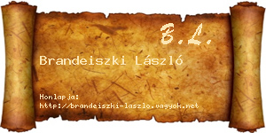 Brandeiszki László névjegykártya